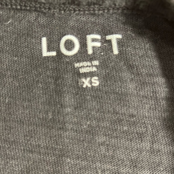 Black shortsleeved eyelet fabric cutouts LOFT top - Picture 2 of 7